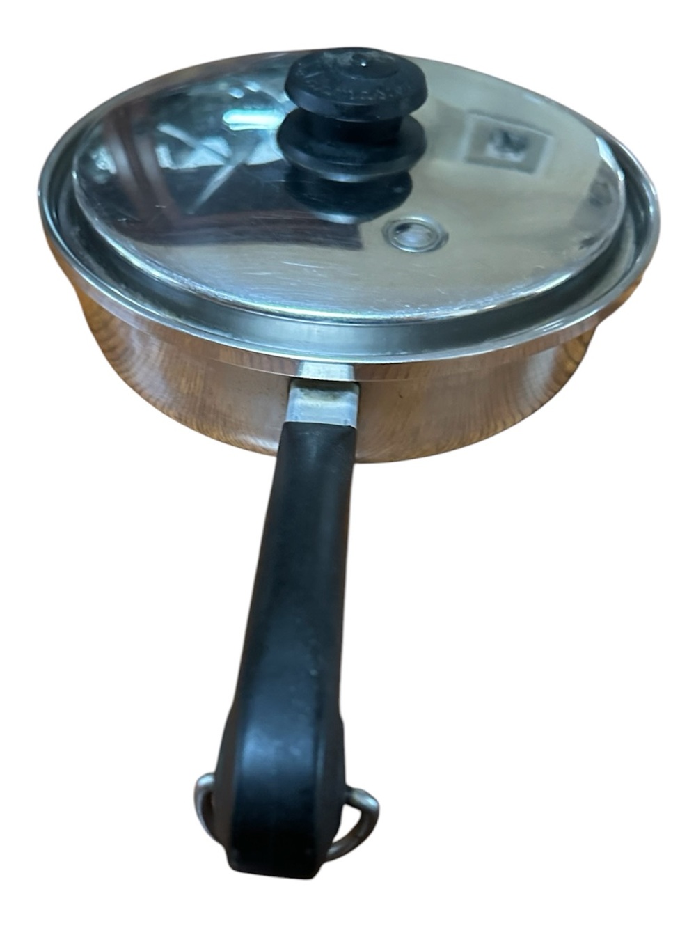 Stainless Steel Saucepan with Lid - Black Handle